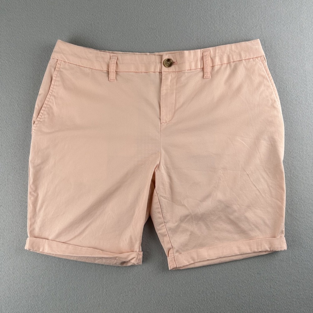 Faded Glory Bermuda Chino Shorts‎ Women's 10 Pink Cotton